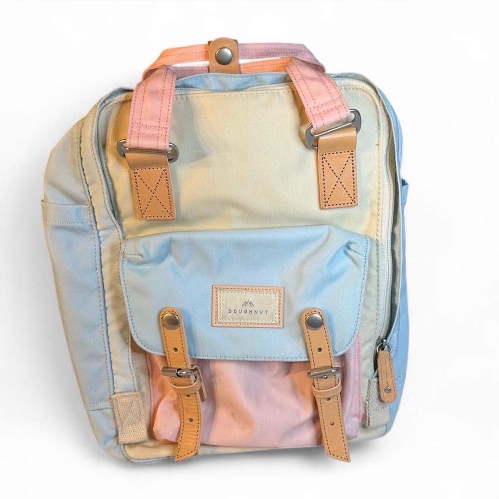 Doughnut Light Blue , yellow and pink Backpack